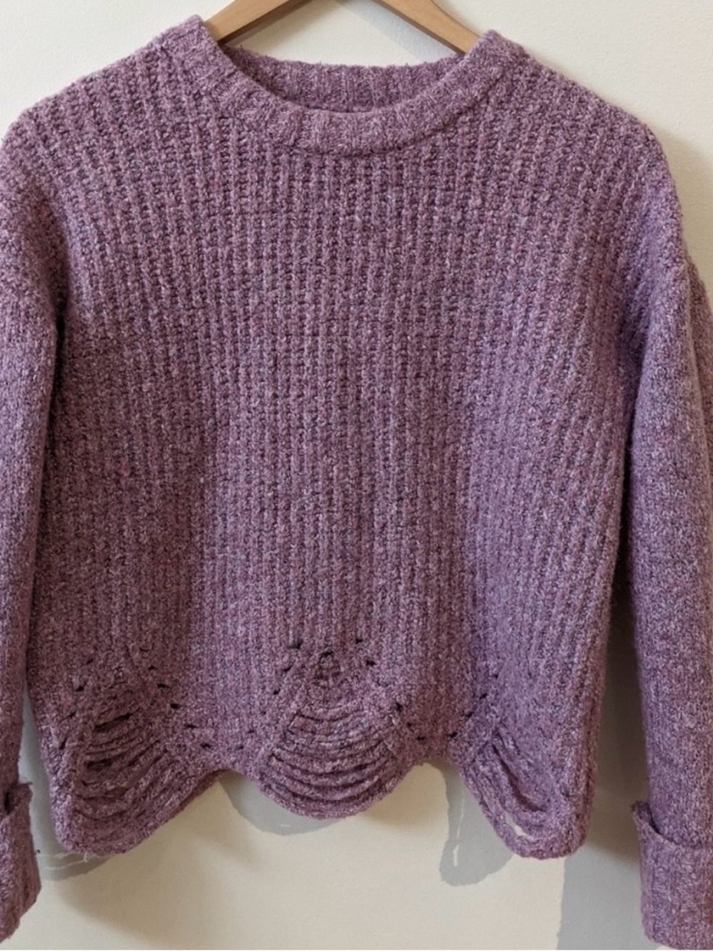 Ruby Moon Heathered Lavender Crewneck Sweater